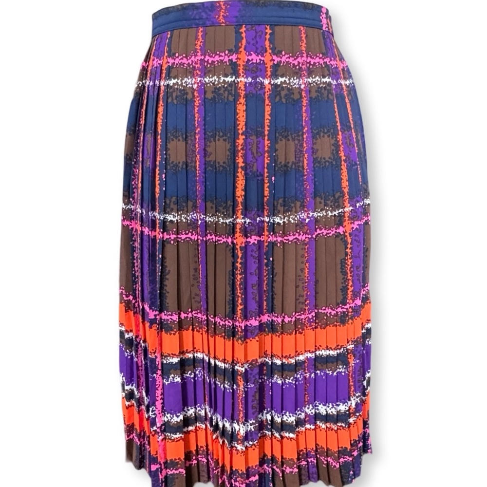 J. Crew Plaid Midi Pleated Skirt